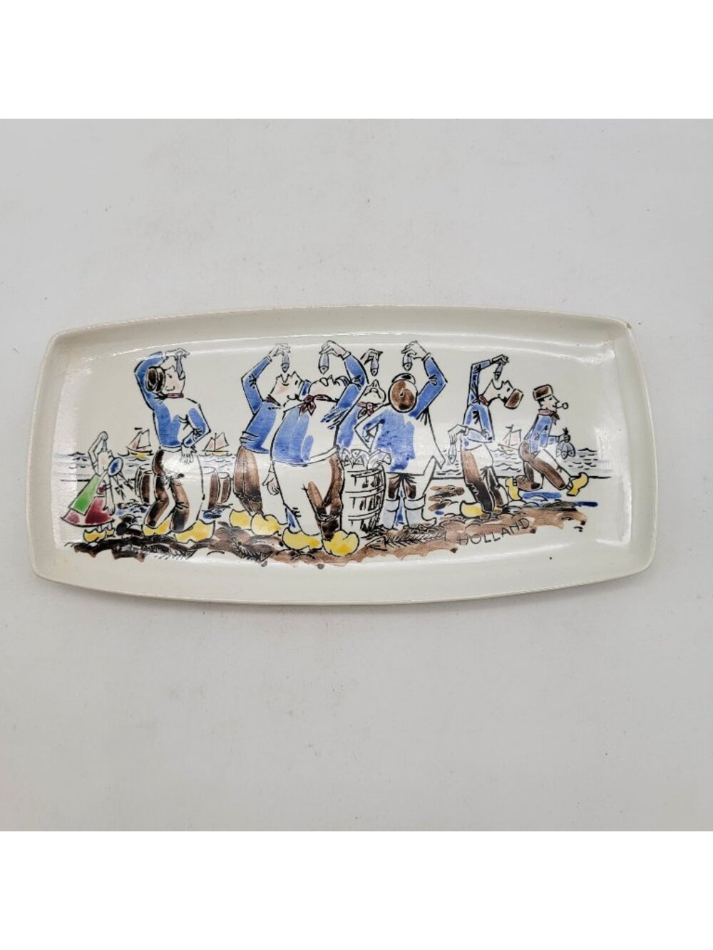 Vintage 1950s Koninklijk Goedewaagen Gouda Holland Fish Serving Plate